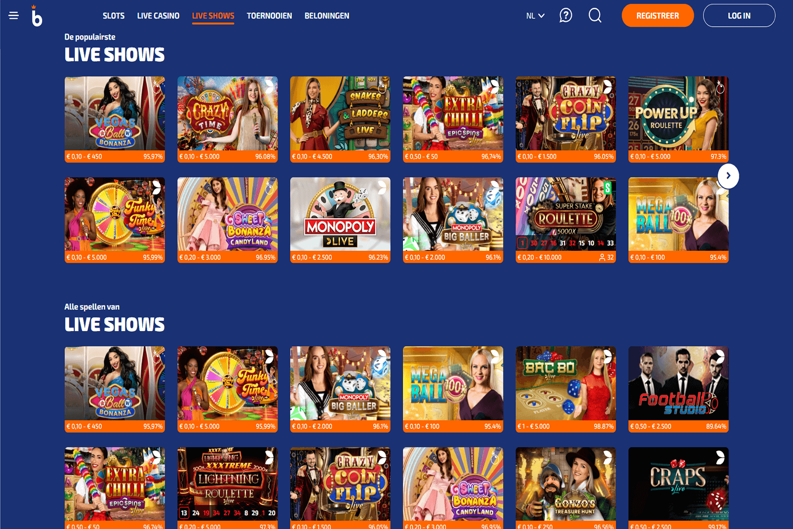 OnlineCasinoHEX.nl   Spellen Kun Betnation Live Shows 